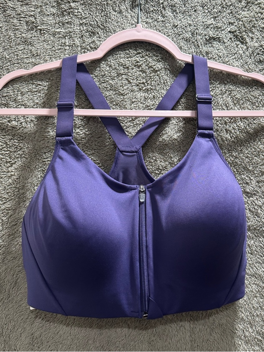 all in motion Purple Front-Zip High-Support Sports Bra